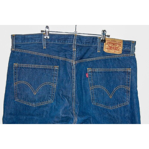 Levis 501 Mens Blue Jeans Actual 42x27 Straight Fit EUC Tag 42x30 READ - Picture 1 of 4